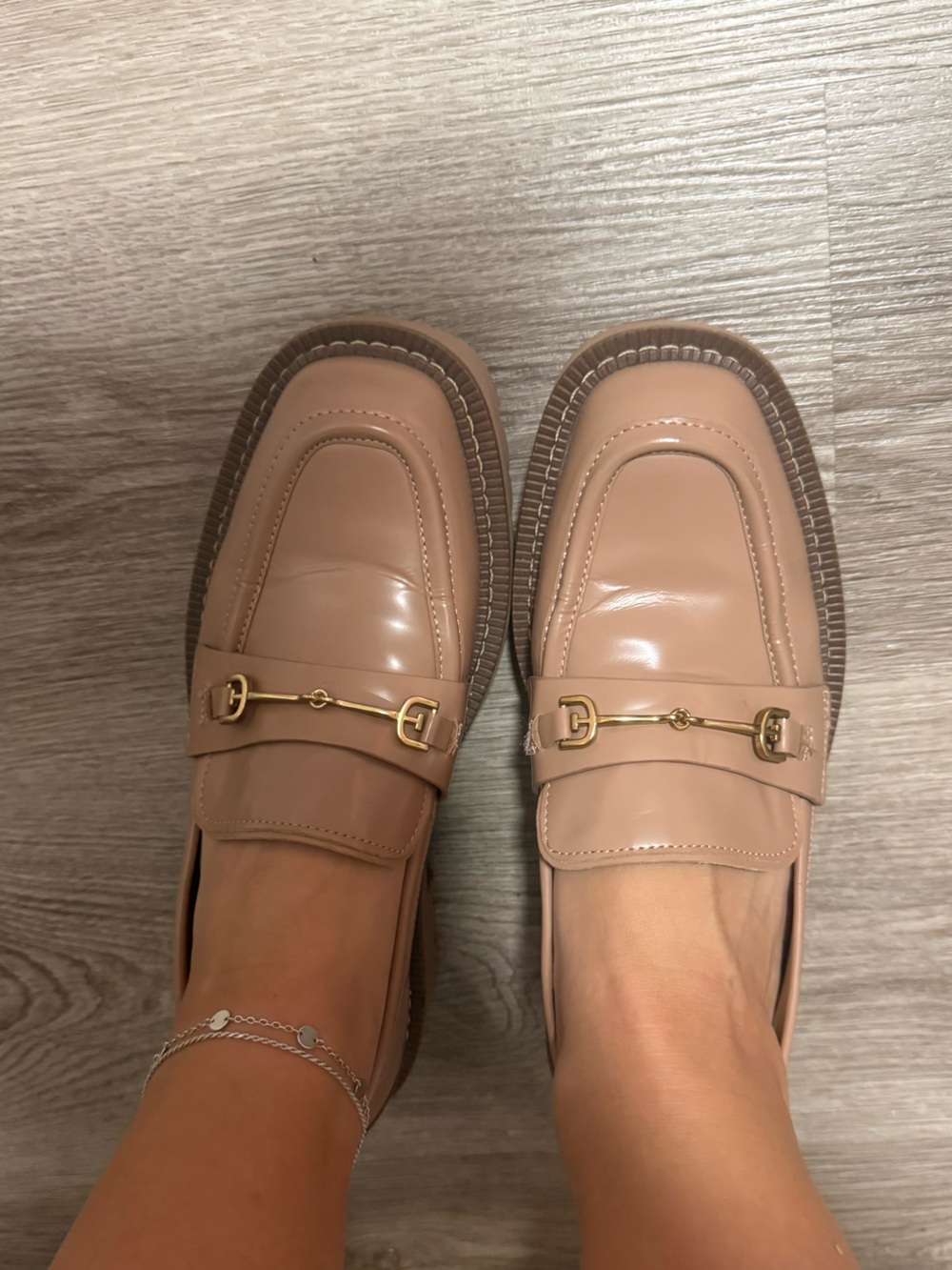 Women’s Sam Edelman Patent Leather Bit Loafers in Nude